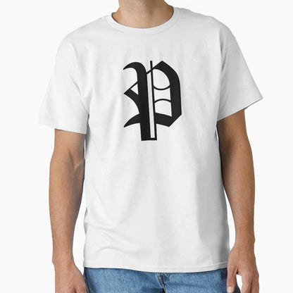P Old English Initial Black Letter P T-Shirt - Aesthetic Graphic Men Women - T-Shirt, Sweatshirt, Hoodie