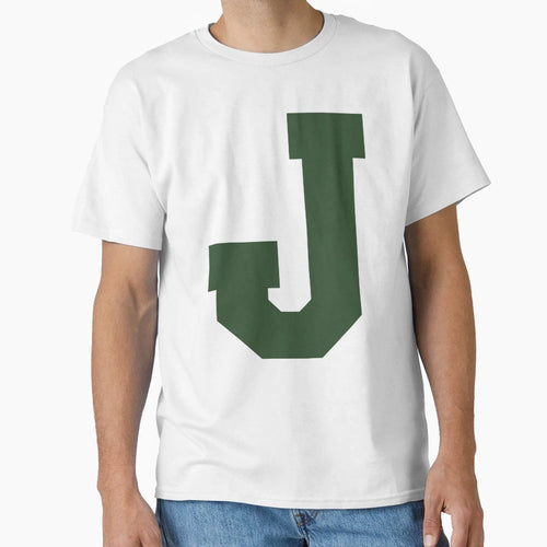 Alphabet Green J Sports Letter J T-Shirt - Minimalist Print Unisex - T-Shirt, Sweatshirt, Hoodie