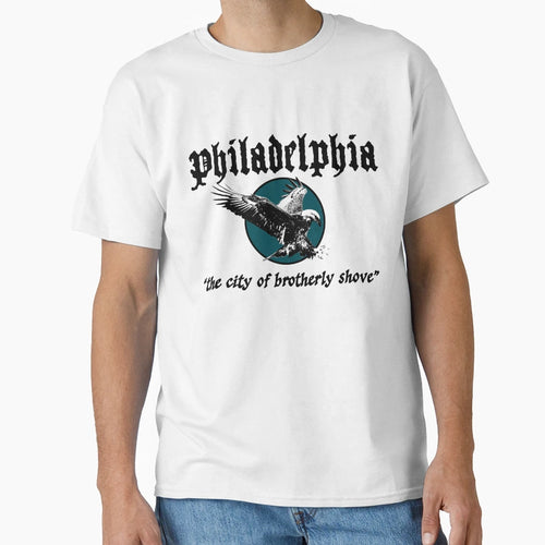 Philadelphia City Brotherly Shove T-Shirt - Minimalist Print Men Women - T-Shirt, Sweatshirt, Hoodie