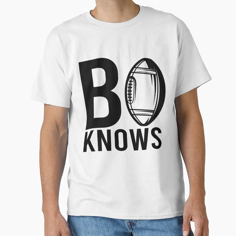 Bo Knows Ball Black Text T-Shirt - Trendy Graphic for Adults - T-Shirt, Sweatshirt, Hoodie