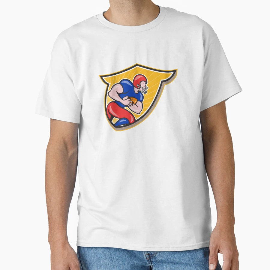 American Football Running Back Rushing T-Shirt - Novelty Apparel Unisex - T-Shirt, Sweatshirt, Hoodie