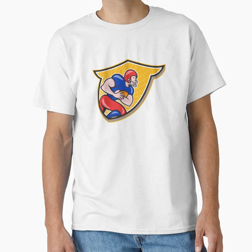 American Football Running Back Rushing T-Shirt - Novelty Apparel Unisex - T-Shirt, Sweatshirt, Hoodie
