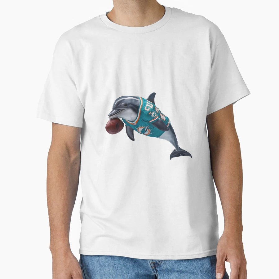 Dolphin Football Logo Art Miami Dolphins T-Shirt - Novelty Apparel Unisex - T-Shirt, Sweatshirt, Hoodie