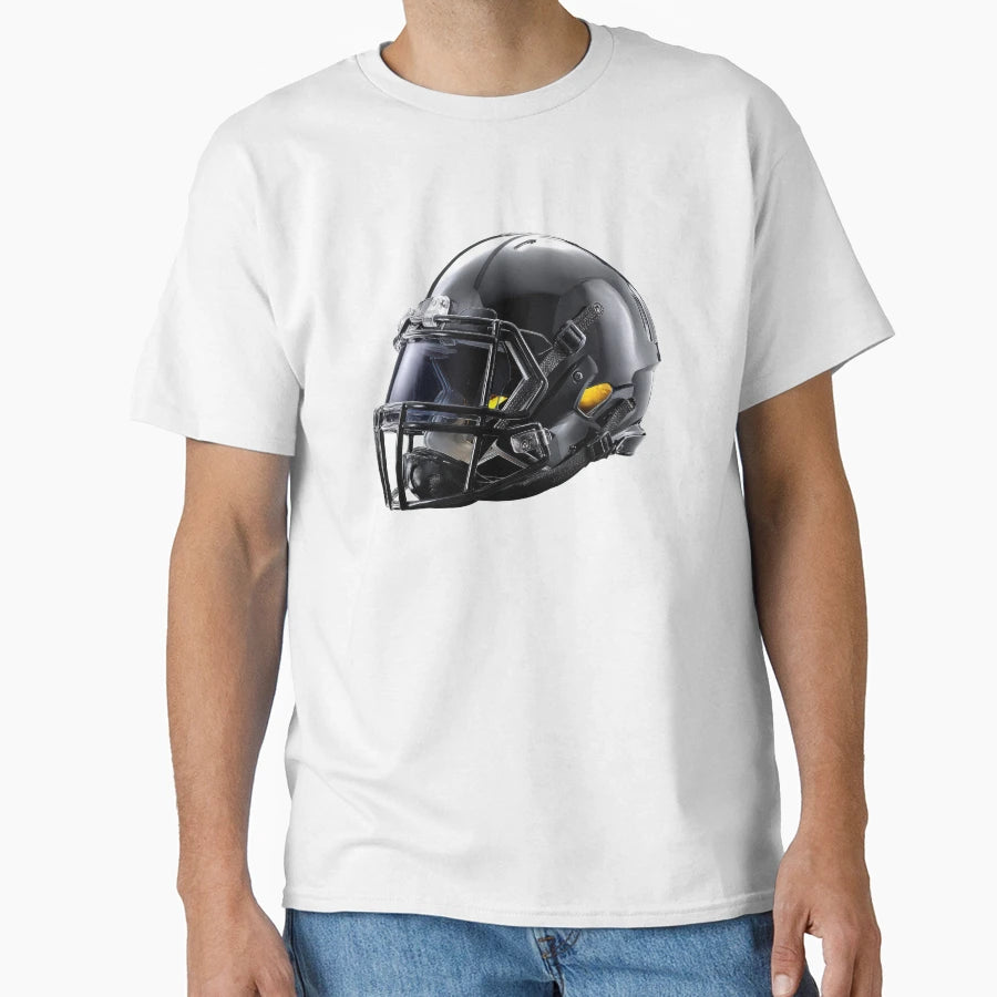 Black American Football Helmet T-Shirt - Minimalist Print for Adults - T-Shirt, Sweatshirt, Hoodie