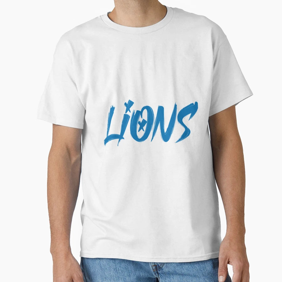 Detroit Lions Bold Brush Script T-Shirt - Graphic Print Unisex - T-Shirt, Sweatshirt, Hoodie