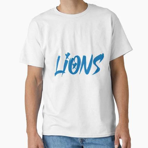 Detroit Lions Bold Brush Script T-Shirt - Graphic Print Unisex - T-Shirt, Sweatshirt, Hoodie