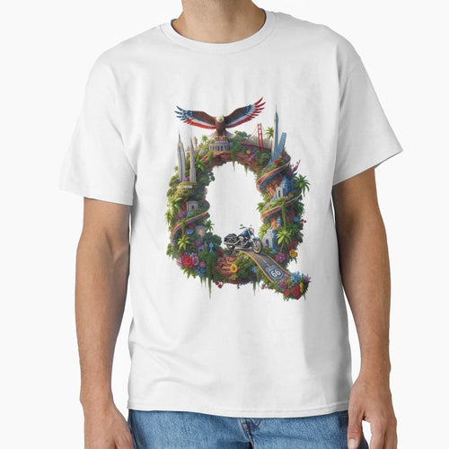 Alphabet Usa Q T-Shirt - Streetwear Style for Adults - T-Shirt, Sweatshirt, Hoodie
