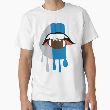 Detroit Lions Football Lips Bold Fan T-Shirt - Trendy Graphic Unisex - T-Shirt, Sweatshirt, Hoodie