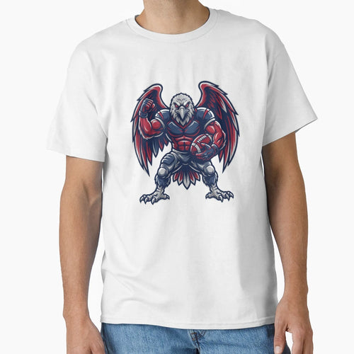 Fierce Eagle Football Mascot Winged T-Shirt - Fun Novelty Design Men Women - T-Shirt, Sweatshirt, Hoodie