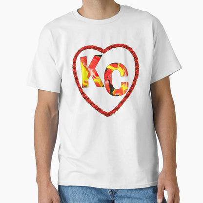Red Yellow Kc Heart Team Colors Jdp T-Shirt - Casual Everyday Wear Unisex - T-Shirt, Sweatshirt, Hoodie