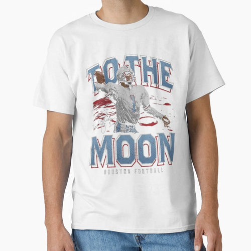 Warren Moon Houston To Moon T-Shirt - Unique Graphic for Adults - T-Shirt, Sweatshirt, Hoodie