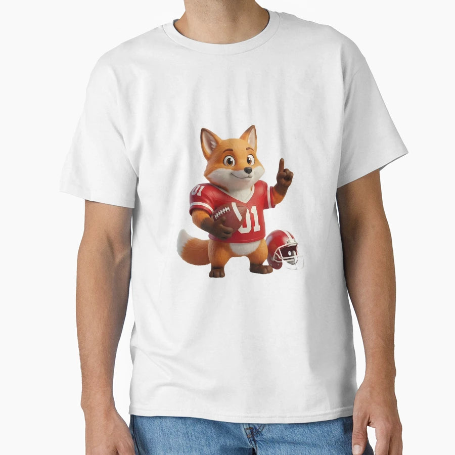 Foxy Football Champ 3D American T-Shirt - Minimalist Print Men Women - T-Shirt, Sweatshirt, Hoodie
