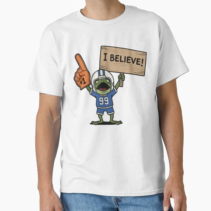 Football Fan Frog T-Shirt - Custom Art Print Unisex - T-Shirt, Sweatshirt, Hoodie