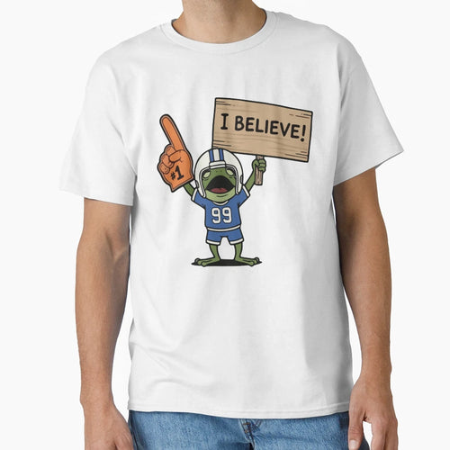 Football Fan Frog T-Shirt - Custom Art Print Unisex - T-Shirt, Sweatshirt, Hoodie