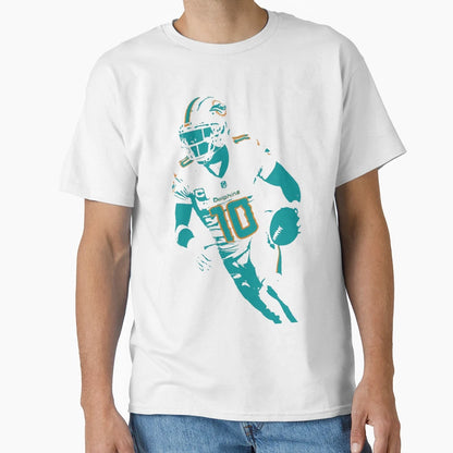 TH 10 Miami Football Stencil Tribute T-Shirt - Custom Art Print Unisex - T-Shirt, Sweatshirt, Hoodie