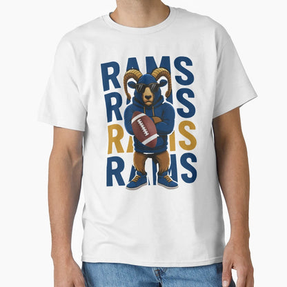 Rams Whose House Ram Game Day Rams T-Shirt - Custom Art Print for Adults - T-Shirt, Sweatshirt, Hoodie
