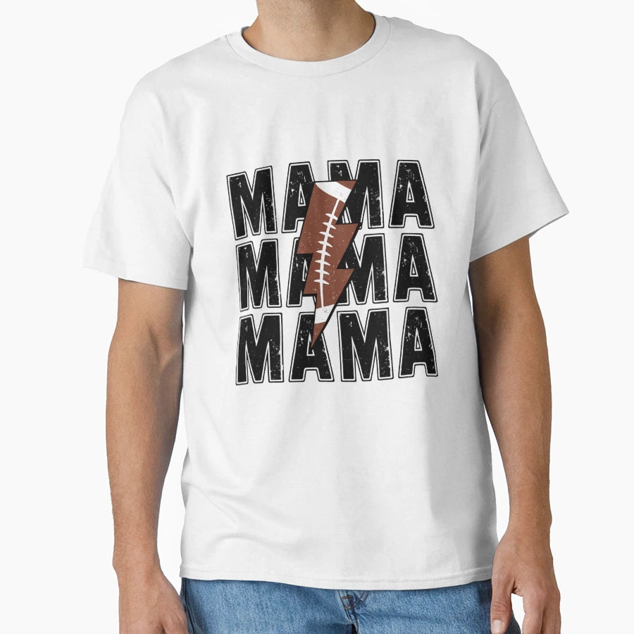 Football Mama Lightning Bolt Bold Sports T-Shirt - Novelty Apparel Unisex - T-Shirt, Sweatshirt, Hoodie