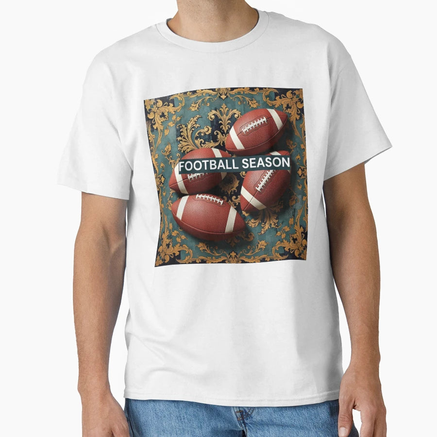Football Season Baroque T-Shirt - Graphic Print for Adults - T-Shirt, Sweatshirt, Hoodie