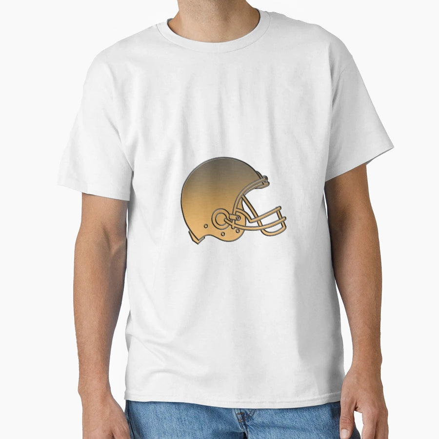 American Football Helmet Golden Metallic T-Shirt - Trendy Graphic Men Women - T-Shirt, Sweatshirt, Hoodie