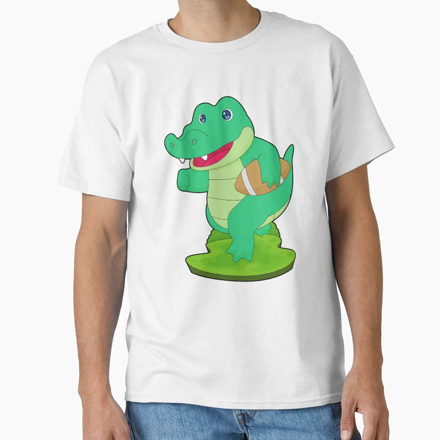 Crocodile American Football Sports T-Shirt - Fun Novelty Design for Adults - T-Shirt, Sweatshirt, Hoodie