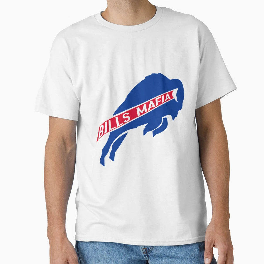 Bills Mafia White Funny Buffalo Bills T-Shirt - Unique Graphic Unisex - T-Shirt, Sweatshirt, Hoodie