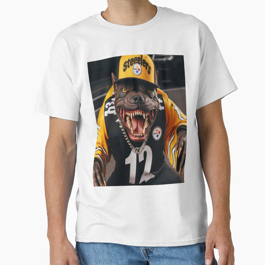 Steelers Pitbull T-Shirt - Aesthetic Graphic for Adults - T-Shirt, Sweatshirt, Hoodie