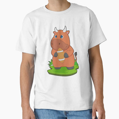 Bull American Football Sports T-Shirt - Custom Art Print Men Women - T-Shirt, Sweatshirt, Hoodie