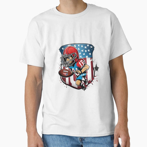 Cartoon Charachter Playing Football T-Shirt - Unique Graphic Men Women - T-Shirt, Sweatshirt, Hoodie