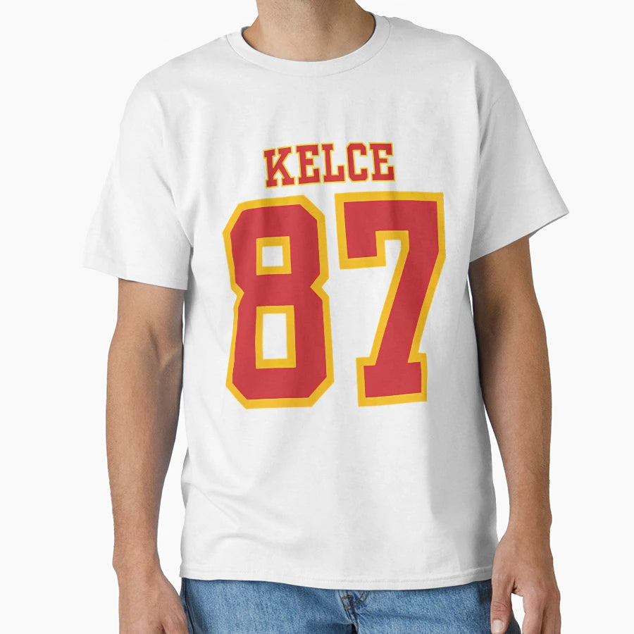 Kelce 87 Jersey Nfl Chiefs T-Shirt - Minimalist Print Unisex - T-Shirt, Sweatshirt, Hoodie