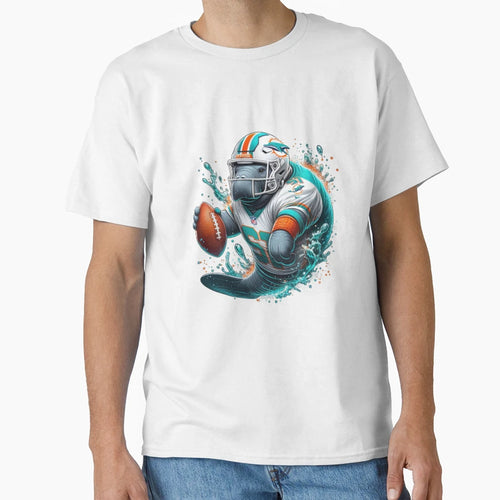 Funny Manatee Miami Dolphins Uniform T-Shirt - Custom Art Print Unisex - T-Shirt, Sweatshirt, Hoodie