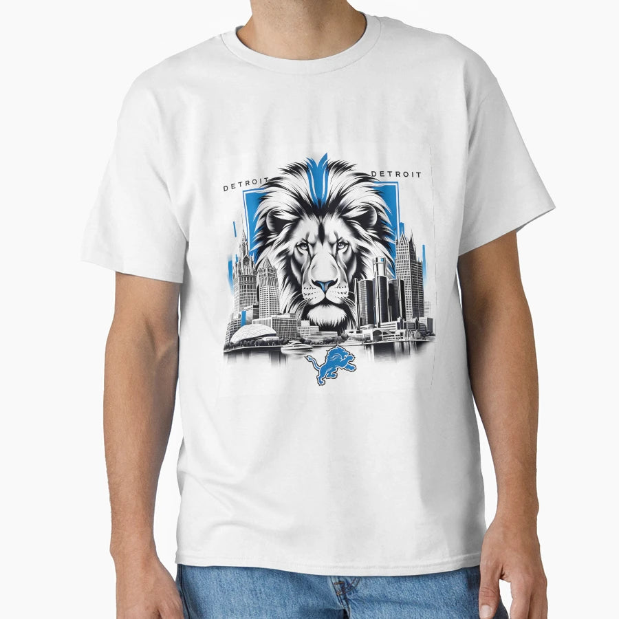 Detroit Lions Artwork T-Shirt - Fun Novelty Design Unisex - T-Shirt, Sweatshirt, Hoodie