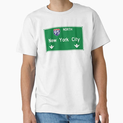 New York City I95 Highway Sign T-Shirt - Custom Art Print for Adults - T-Shirt, Sweatshirt, Hoodie