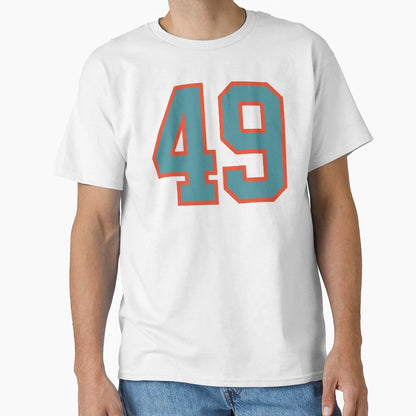 49 Number Aqua Orange Lucky Sports T-Shirt - Fun Novelty Design Unisex - T-Shirt, Sweatshirt, Hoodie