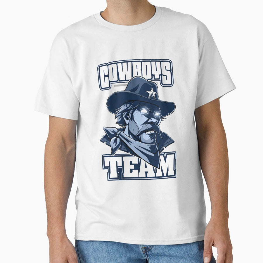 Americas Cowboy Team Navy And White Lone T-Shirt - Streetwear Style Unisex - T-Shirt, Sweatshirt, Hoodie