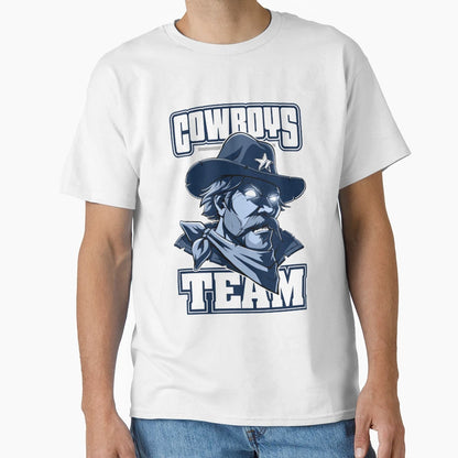 Americas Cowboy Team Navy And White Lone T-Shirt - Streetwear Style Unisex - T-Shirt, Sweatshirt, Hoodie
