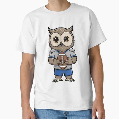 Football Owl Mascot Sports Fan T-Shirt - Minimalist Print Men Women - T-Shirt, Sweatshirt, Hoodie