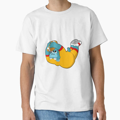 Hippo Football Sports T-Shirt - Custom Art Print for Adults - T-Shirt, Sweatshirt, Hoodie