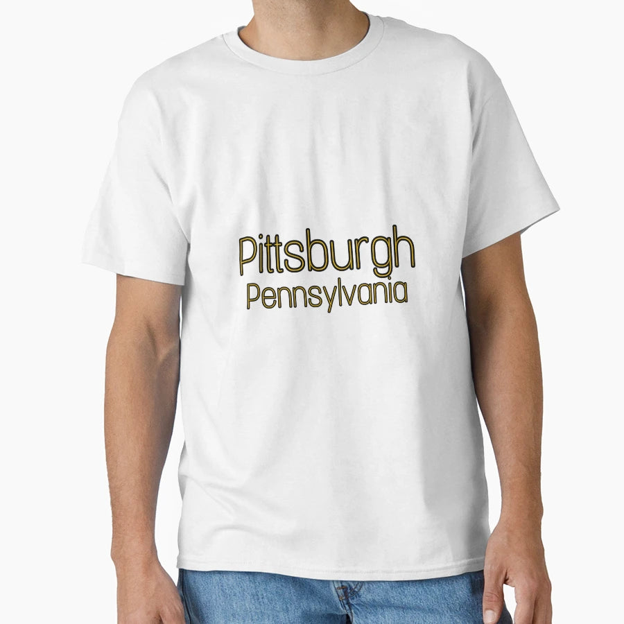 Pittsburgh Pennsylvania Word T-Shirt - Minimalist Print Men Women - T-Shirt, Sweatshirt, Hoodie