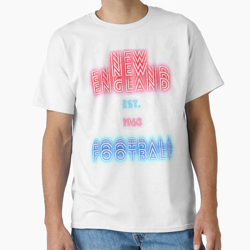 New England Football Throwback 80S T-Shirt - Minimalist Print Unisex - T-Shirt, Sweatshirt, Hoodie