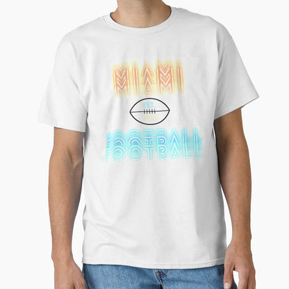 Miami Football Throwback 80S T-Shirt - Unique Graphic Unisex - T-Shirt, Sweatshirt, Hoodie