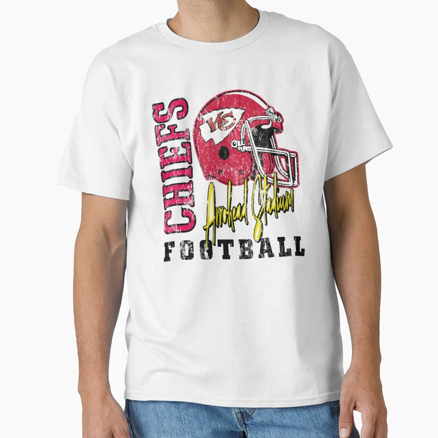 Kansas City Football Art Red And T-Shirt - Aesthetic Graphic for Adults - T-Shirt, Sweatshirt, Hoodie