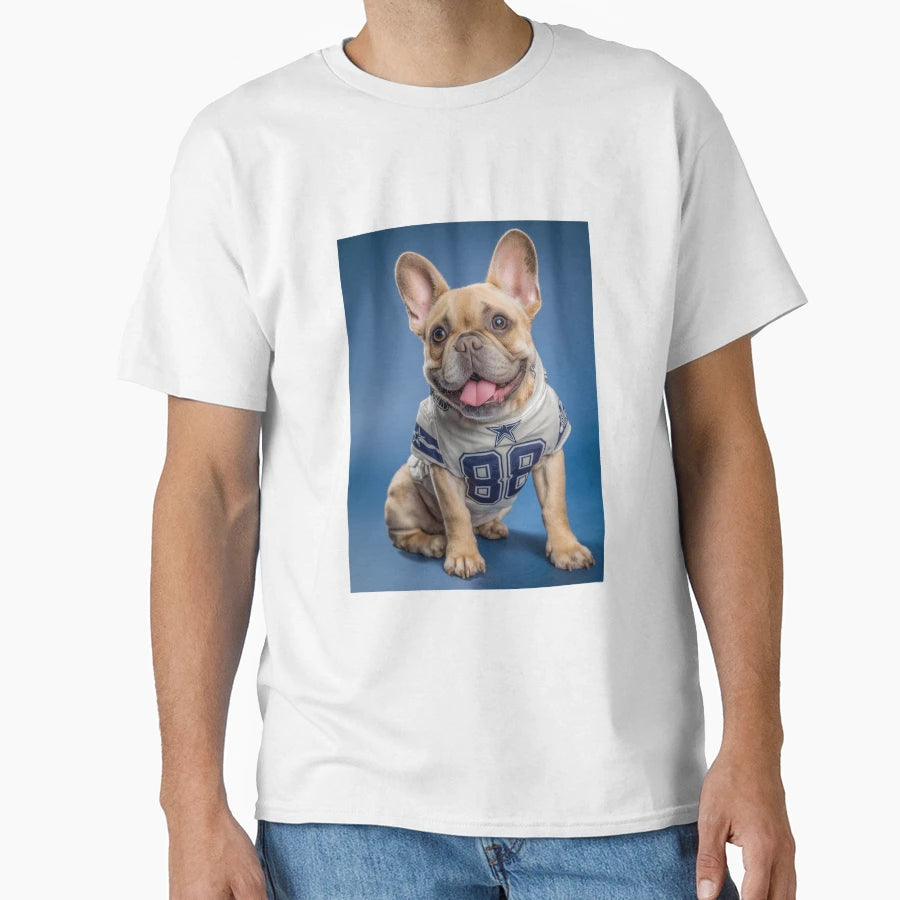 Frenchie Dallas Cowboys Jersey T-Shirt - Unique Graphic Men Women - T-Shirt, Sweatshirt, Hoodie