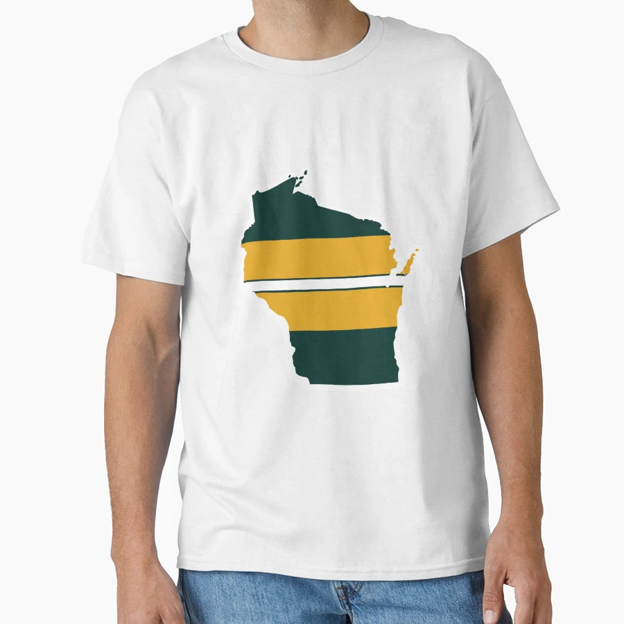 Wisconsin Shape Packers Colors T-Shirt - Unique Graphic Men Women - T-Shirt, Sweatshirt, Hoodie
