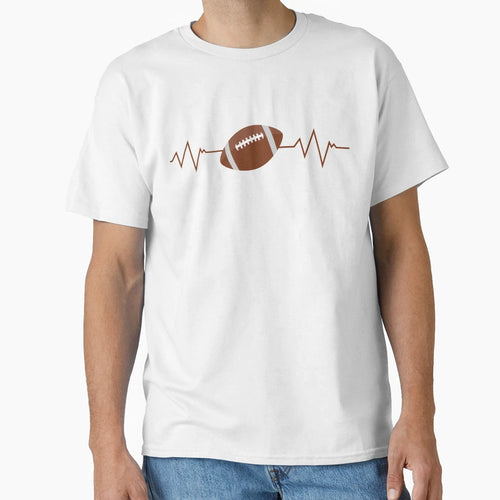 Heartbeat Football American Football T-Shirt - Novelty Apparel Men Women - T-Shirt, Sweatshirt, Hoodie