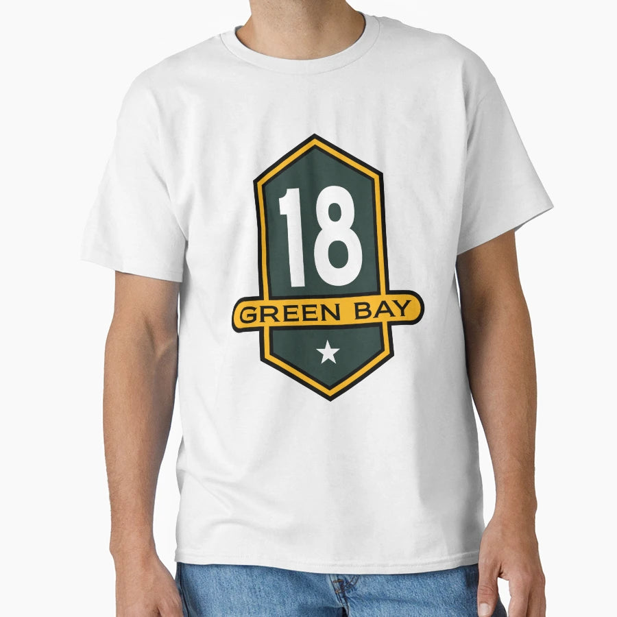Green Bay 18 Emblem T-Shirt - Novelty Apparel Men Women - T-Shirt, Sweatshirt, Hoodie