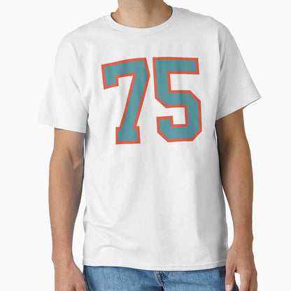 75 Number Aqua Orange Lucky Sports T-Shirt - Custom Art Print Men Women - T-Shirt, Sweatshirt, Hoodie
