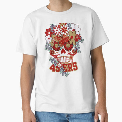 San Francisco 49Ers Scull T-Shirt - Graphic Print Unisex - T-Shirt, Sweatshirt, Hoodie