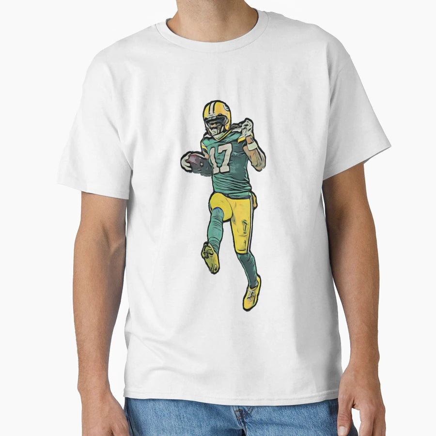 DA Green Bay Wide Receiver Bold Cartoon T-Shirt - Unique Graphic for Adults - T-Shirt, Sweatshirt, Hoodie