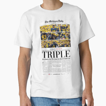 Michigan Daily Front Cover 11 29 23 T-Shirt - Fun Novelty Design Unisex - T-Shirt, Sweatshirt, Hoodie