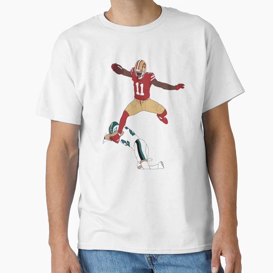 49Ers Brandon Aiyuk Hurdle San T-Shirt - Fun Novelty Design Unisex - T-Shirt, Sweatshirt, Hoodie